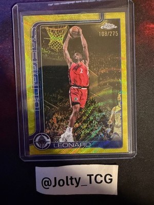 2025-26 Topps Chrome Update #24 Kawhi Leonard Yellow Wave Refractor /275