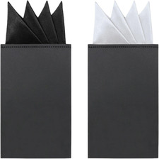 Prefolded Pocket Squares for Men   Solid Color Handkerchiefs for Business, Weddi