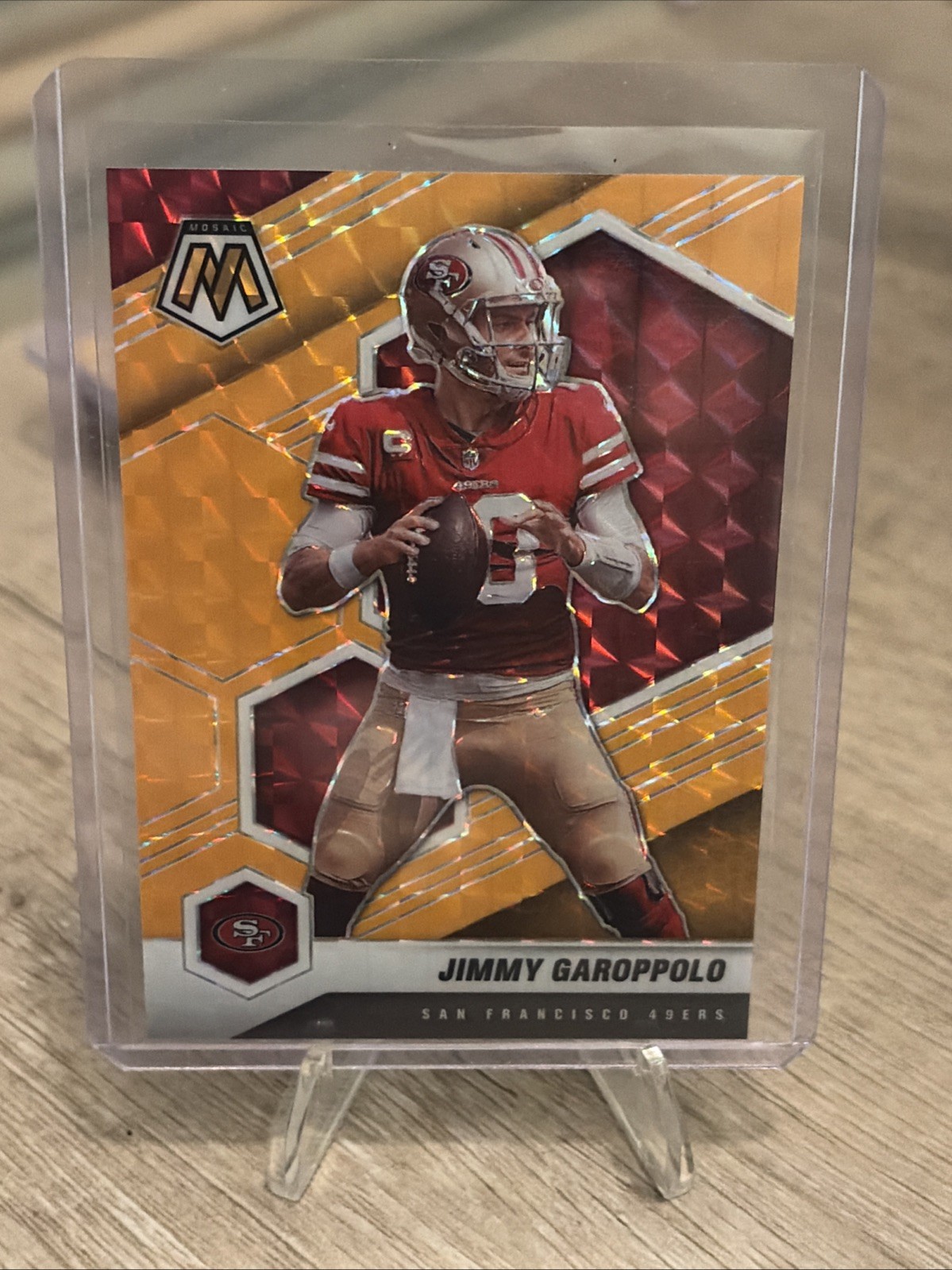 2021 Panini Mosaic - Jimmy Garoppolo #173 Orange Fluorescent Mosaic Prizm /25