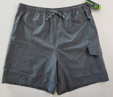 DSG Boys Mid Gray White Agility Cargo Athletic Fit Shorts Size XL 18 Pockets