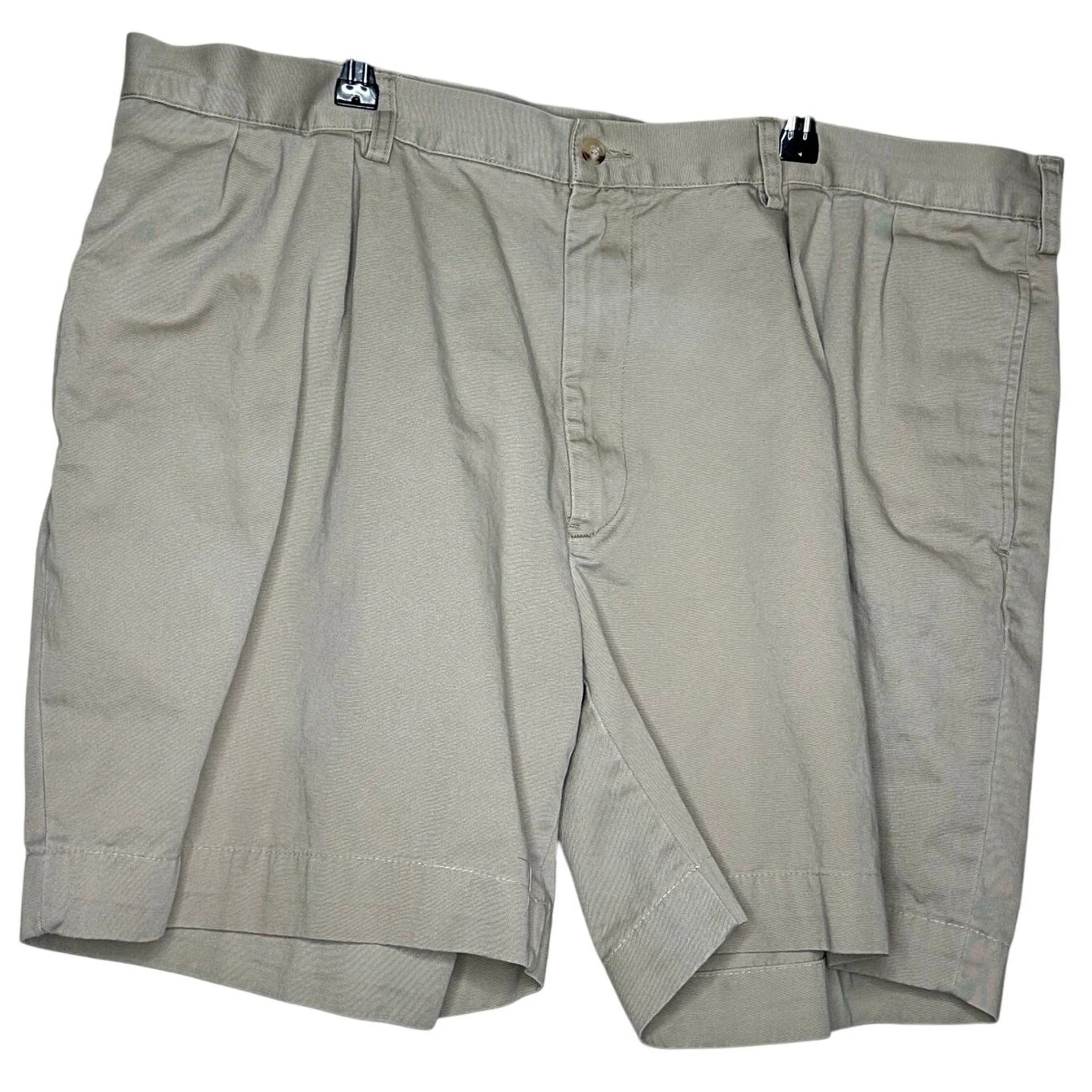 Vintage Polo Ralph Lauren Tan Khaki Pleated Chino Shorts Size 42