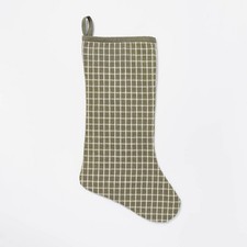 Studio McGee Windowpane Holiday Stocking Green Plaid Xmas Threshold