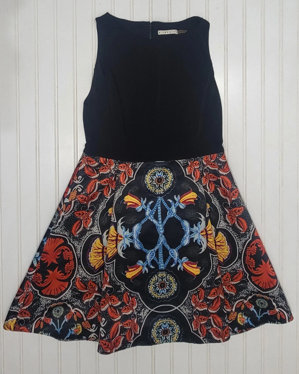 slim fit dress slacks Alice+Olivia Sleeveless Print Dress - BOPF