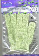 Spa April Bath Shower Cucumber Infused Exfoliating Bath Mitt Body Scrub Glove