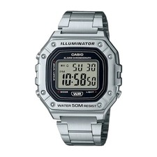 Casio Illuminator LED Digital Watch 50M Water Resistant Silver Metal Band