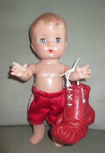 1940's Effanbee Candy Kid  Composition Boxer Doll w Replacement Gloves