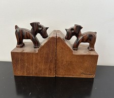 PAIRE DE SERRES LIVRES DAN KARNER PARIS? BOIS CHIENS ART DÉCO