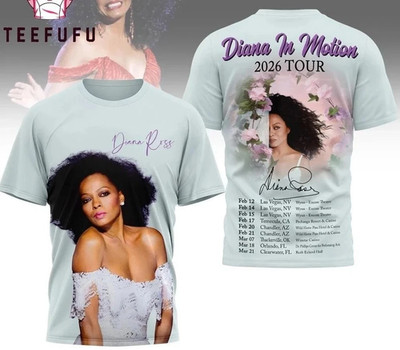 Special Diana In Motion 2026 Tour Graphic Music 3D All Over Print T-Shirt DT932