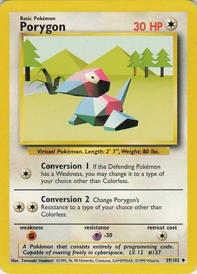Porygon Uncommon Base Set 039/102 NM