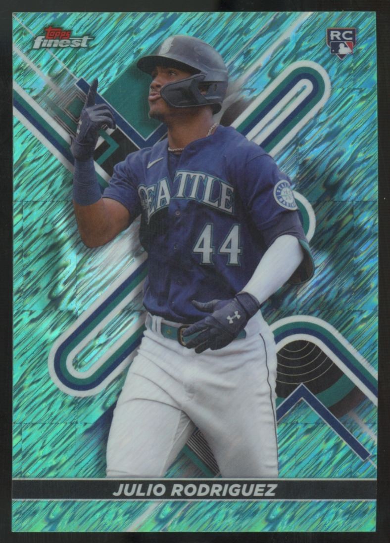 2022 Topps Finest Julio Rodriguez RC Aqua Shimmer Refractor /175 #23