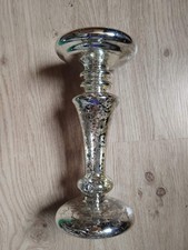 15x Vintage Garden Room Silver Glass Pillar Candle Holder