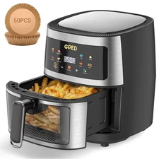 GPED 03ARFR Air Fryers, 7.5 QT 8-in-1 Oilless Air Fryer Oven with Visible