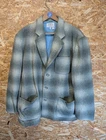 Vintage Armani Wool Chore Jacket Mens Large Plaid Made in Italy Green Check 80s