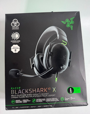 Razer BlackShark V2 X Headset   NEW   Black   Wired Over Ear Gaming Audio