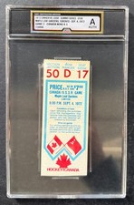 1972 Summit Series Game 2 Ticket Stub iCert A Hockey Canada USSR MLG Toronto Vtg