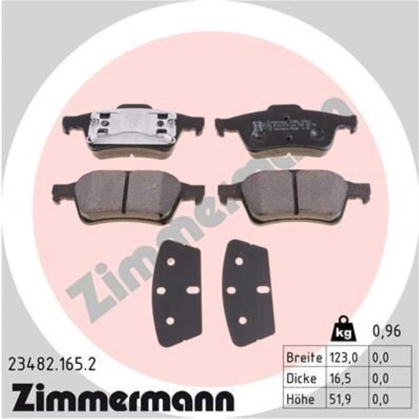 Zimmermann BremsbeläGe Bremsbelegsatz Hinten FüR Peugeot 508 SW I-image
