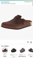 SIZE 39 Men 6-6.5 Women 8-8.5 Birkenstock Boston BS Suede Clogs Leather (Habana)