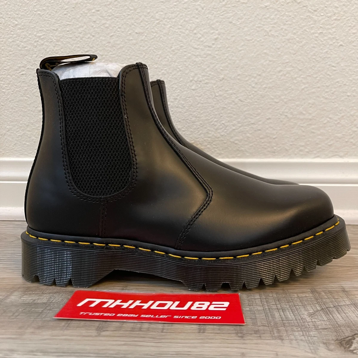 New Dr. Martens 2976 Bex Squared Smooth Leather Chelsea Boots Black Size 11  Mens