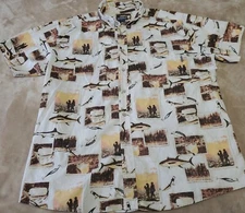 Woolrich Shirt Mens XXL Beige Short Sleeve Button Up Fishing 2XL