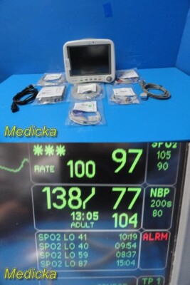 2006 GE Dash 4000 Series (Dual IBP SpO2 T/CO NBP EKG Print)Monitor W/Leads~35096