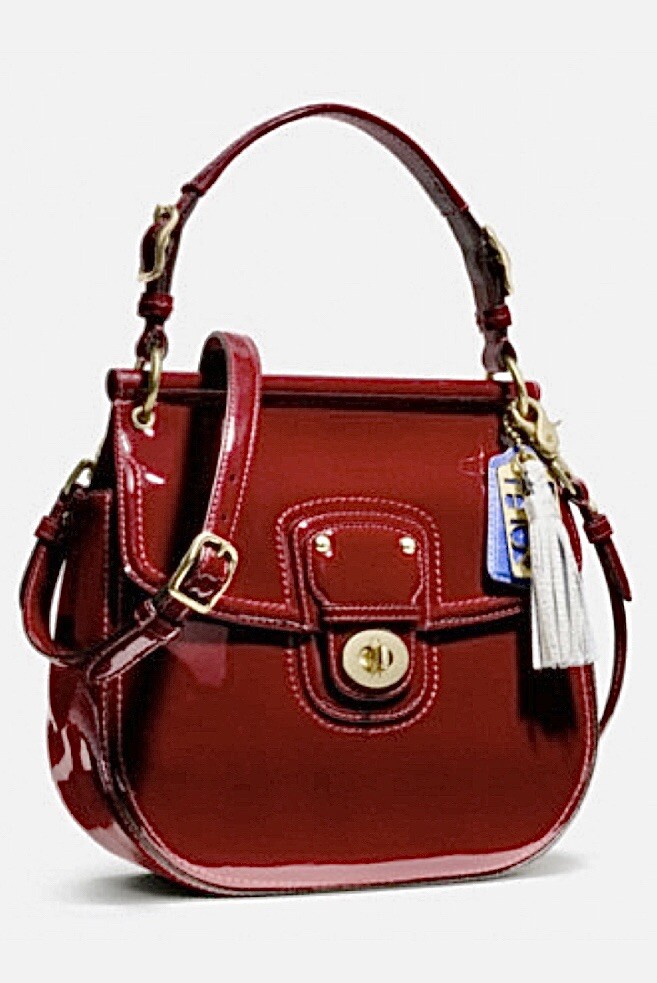 coach ウィリス Coach 21246 Mini Willis Cobalt Blue Patent Leather Crossbody