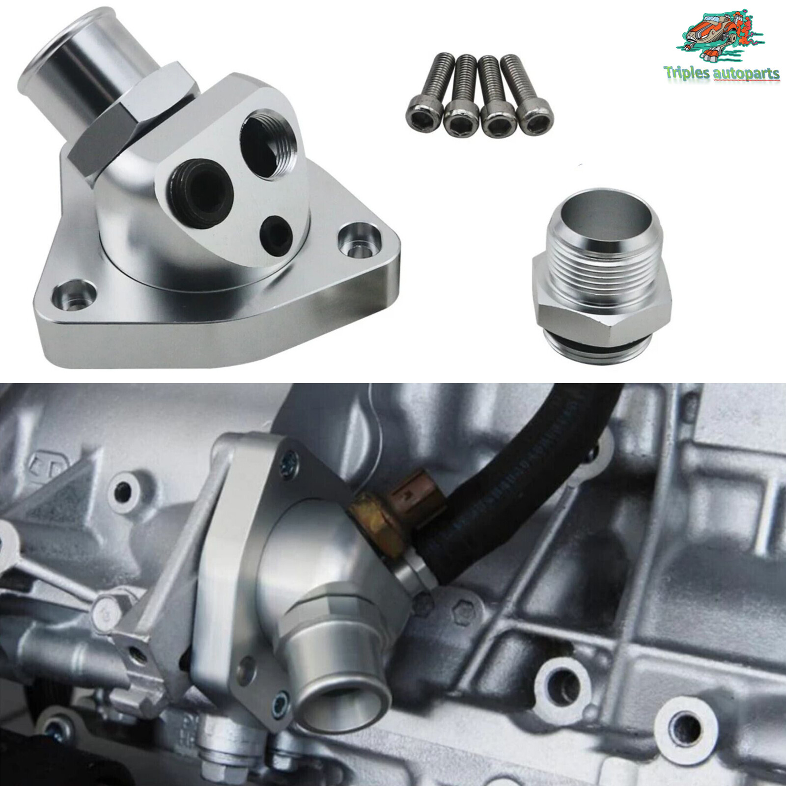 For Honda KSeries K20 K24 Radiator Hose Swivel Neck Thermostat Housing Aluminum eBay