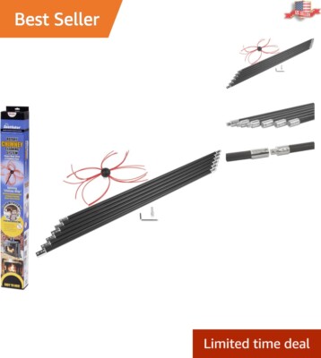 Versatile Flue Cleaner with Reversible Link System - Prevents Flue Fires