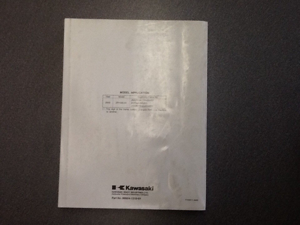 Kawasaki Z1000 サービスマニュアル 2003年式 2003 KAWASAKI Z1000 MOTORCYCLE SERVICE MANUAL # 99924-1310-01 | eBay