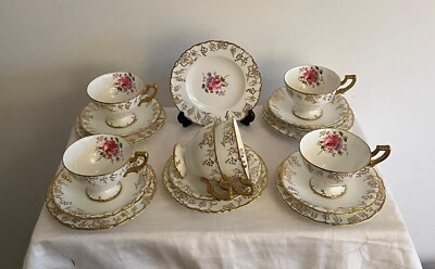 Stunning rare set of old vintage ROYAL CROWN DERBY Vine pattern