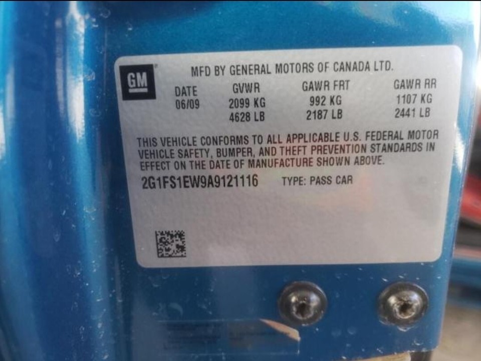 2010 Camaro 2SS 6.2L LS3 Engine & TR6060 6Speed Manual Transmission