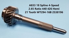 Mopar 440 426 Hemi 18 Spline A833 4-speed 2.65 Input Shaft 2538196 Wt294-16b