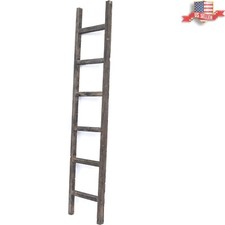 Rustic Farmhouse Ladder Shelf - 6 ft Vertical or Horizontal Mounting, Smoky B...