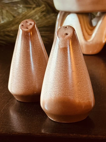 Frankoma Pottery Westwind Peach Glow Salt and Pepper Shakers