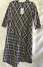 ZARA TRAFFULAC GEO PRINT NWT PULL ON DRESS BLK ORANGE MULTI size SMALL