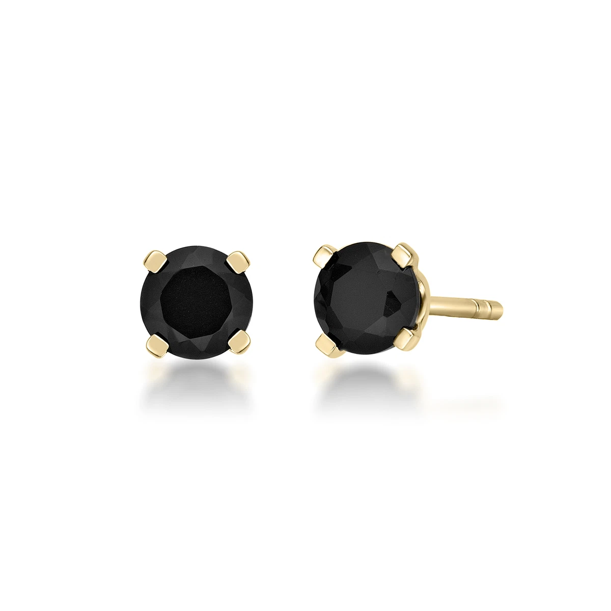 Black onyx stud earrings cheap 14k yellow gold
