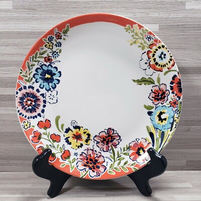 2 - 222 Fifth Razzle Dazzle Red 8'' Porcelain Salad Plates