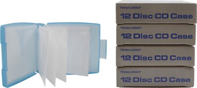 Translucent Color Cd Case (5) Blue 12 Disc Capacity Clamshell Translucent CD DVD Storage Case ...