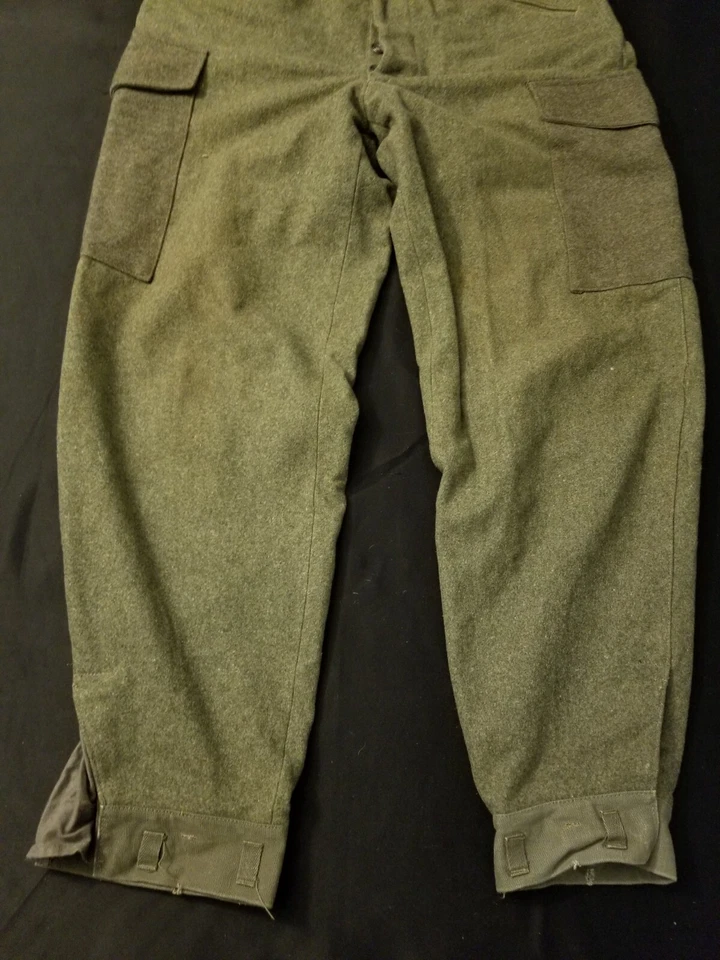 Pantalones de lana militares vintage 1941 Crown 102K Segunda Guerra Mundial ejército sueco pantalones carga 30 Foto 3 de 4