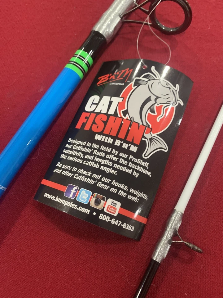 B n M 银猫钓鱼竿旋转 7' 2 和平 10-20 磅线适度新品  — 第 2/4 张图片