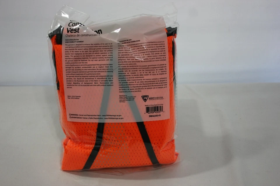 Safety Works Class 2 Reflective Tape Safety Work Vest High Visibility w/ Pockets - Image 4 of 4