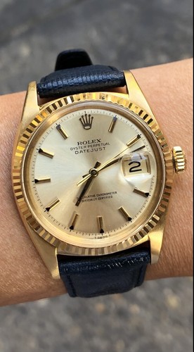 A+ VINTAGE ROLEX DATEJUST 1601 18K GOLD 