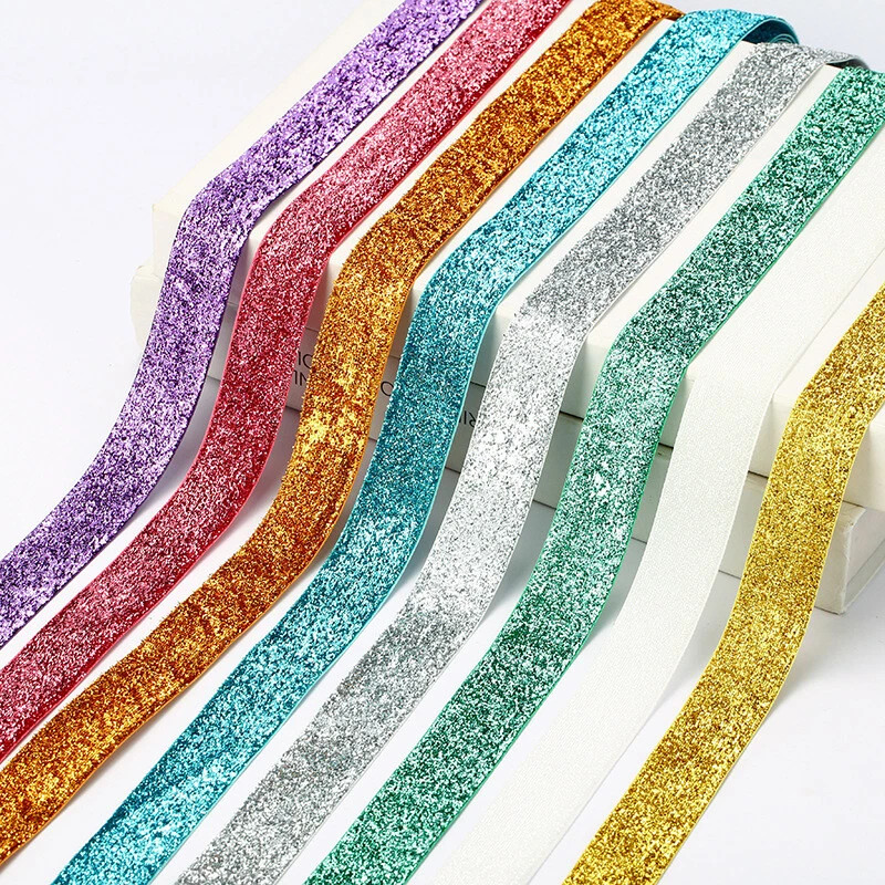 22.5m Brillant Sequin Velours Ruban Simple Visage Bordure Sangles pour DIY Craft - Photo 3/4