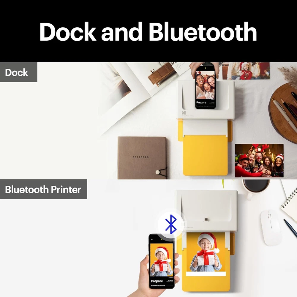 Dock plus 4PASS Instant Photo Printer (4X6 Inches) + 90 Sheets Bundle