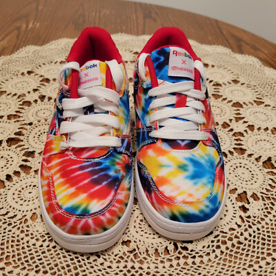 REEBOK X HEELYS Collab Roller Wheel Skate Shoe Sz YOUTH 4 Rainbow