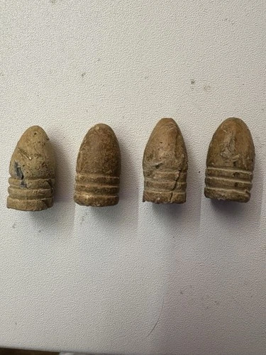 Lot Of 4 Dropped Civil War  ‘Minie’ bullets dug  North Of Richmond Va.