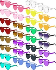 Weewooday 30 Pairs Heart Shaped Sunglasses for Women Trendy Transparent Heart...