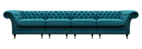 Wohnzimmer Sofa Viersitzer Couch Designer Einrichtung Blau Chesterfield