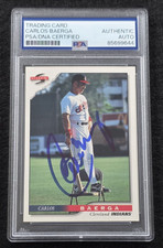 1995 CARLOS BAERGA Signed Pinnacle Baseball Card-CLEVELAND INDIANS-PSA