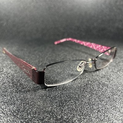 Coach Women s Eyeglasses Teodora 240 Bordeaux Pink Chrome 50-16-135 READ