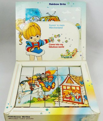 Rainbow Brite - Puzzle-Spiel - Holzwürfel - Eichhorn Deutschland 1983